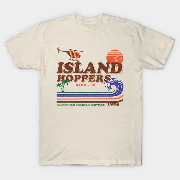 Island Hoppers Retro Worn Lts T-Shirt by Alema Art